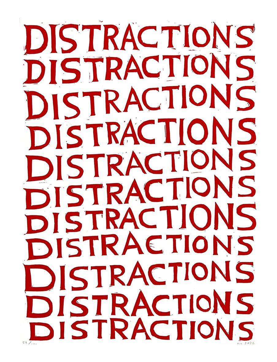 David Shrigley
Distractions, 2022
Linocut, Somerset 300 gsm paper
20 1/2 × 15 in | 52 × 38 cm
Edition of 100
Hand-signed and numbered

