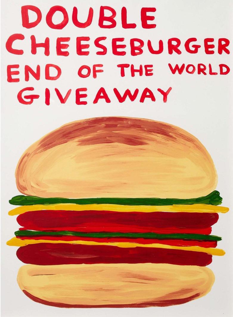 David Shrigley - Regalo per la fine del mondo con doppio cheeseburger, 2020