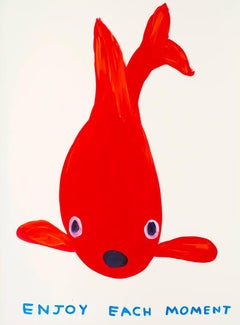 DAVID SHRIGLEY - ENJOY EACH MOMENT Modern Design Figurative British Artists Red