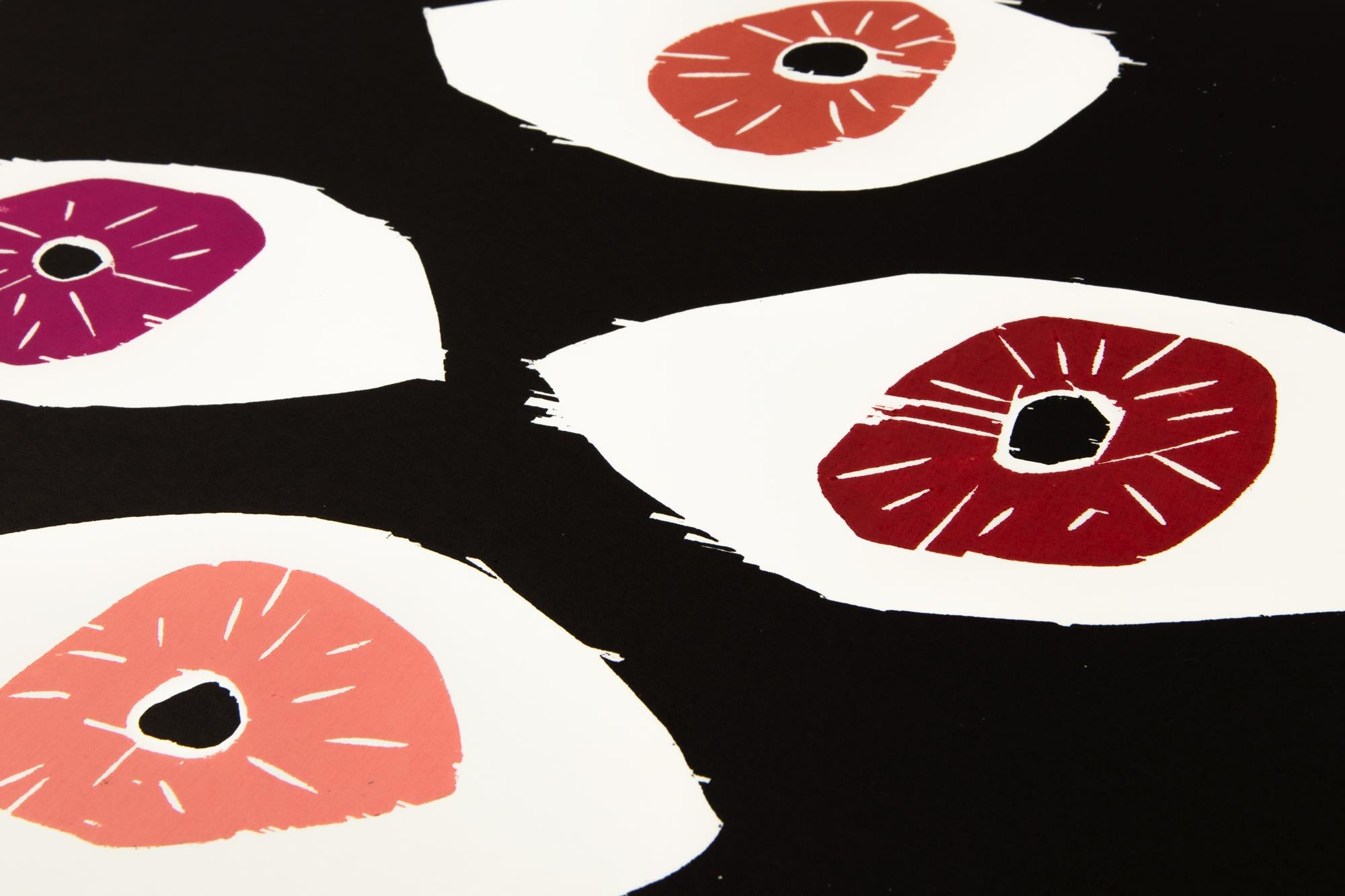 David Shrigley, Eyes - Woodcut, Contemporary Art, Signed Print For Sale 2