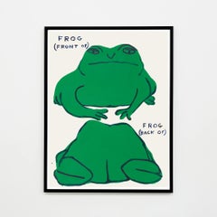 David Shrigley, Frog (à l'avant de), Frog (à l'arrière de) Affiche (encadrée), 2021