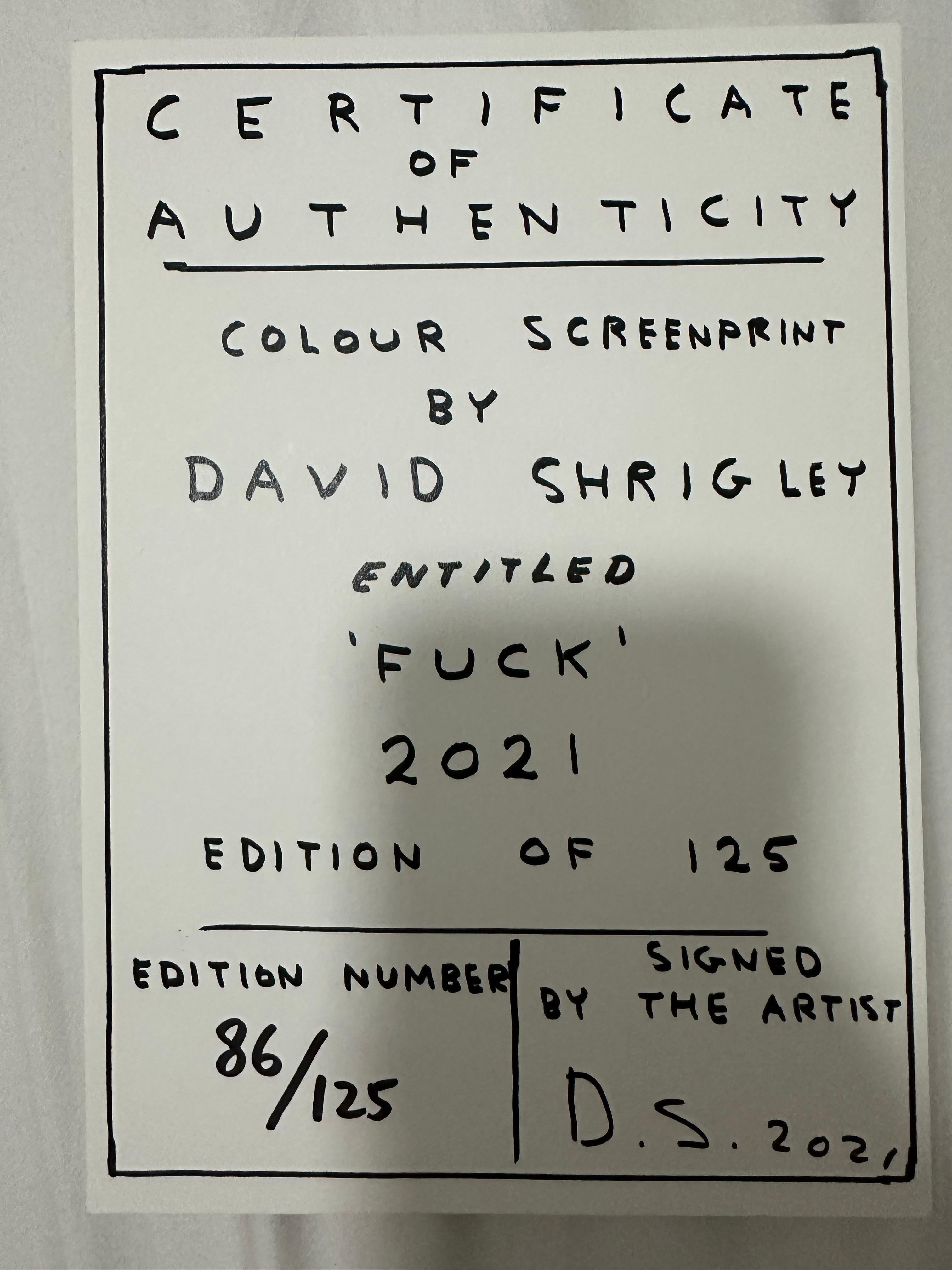 David Shrigley - Fuck, 2021 For Sale 1