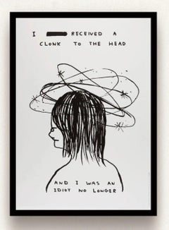David Shrigley, I recieved a clonk to the head (framed)