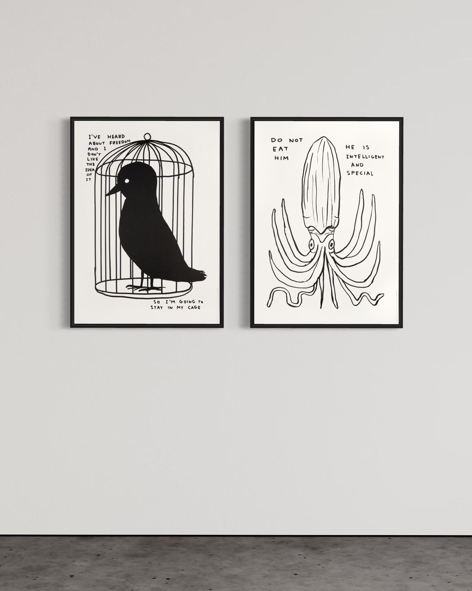 David Shrigley, I’ve Heard About Freedom + Do Not Eat Him - Set of 2 Prints For Sale 3