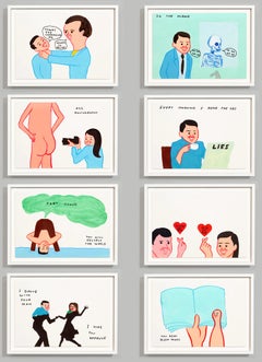 David Shrigley + Joan Cornellà - VOTE Set of 8 horizontal prints Modern Design