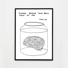 David Shrigley, Please Remove Your Brain From My Jar (framed), 2020