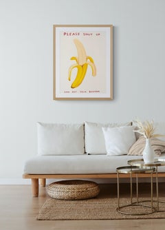 David Shrigley 'Please Shut Up' Signed, Banana Limited Edition Print