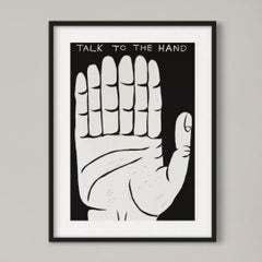 David Shrigley, Talk to the Hand – Linolschnitt, britische Kunst, signiert