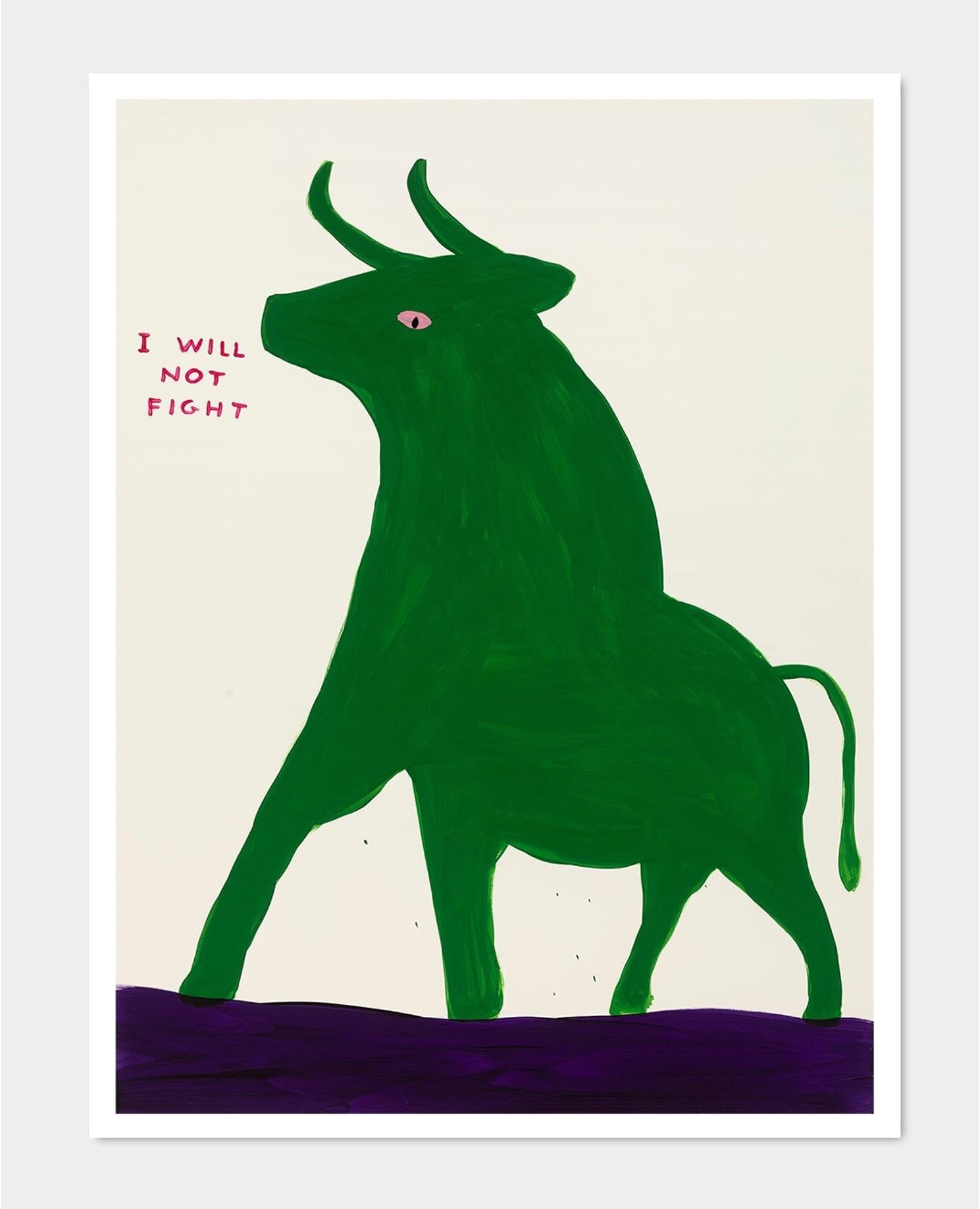 David Shrigley
Sans titre (Je ne me battrai pas) (2019)
80 x 60 cm
Lithographie offset
Imprimé sur papier Munken Lynx 200g
