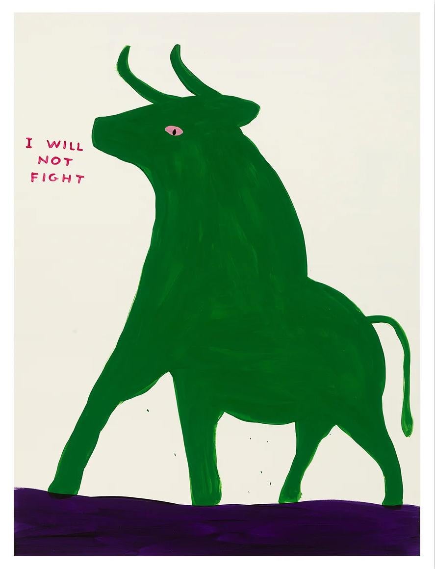 David Shrigley (English b. 1968)
Untitled (I Will Not Fight) (2019)
Off-set lithograph
Open edition, unframed
60 x 80 cm (23.62 x 31.5 inches)
Printed on 200g Munken Lynx paper by Narayana Press in Denmark

This print is based on the original