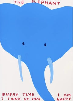 David Shrigley - Untitled (The Elephant, Every Time I Think of Him I am Happy)