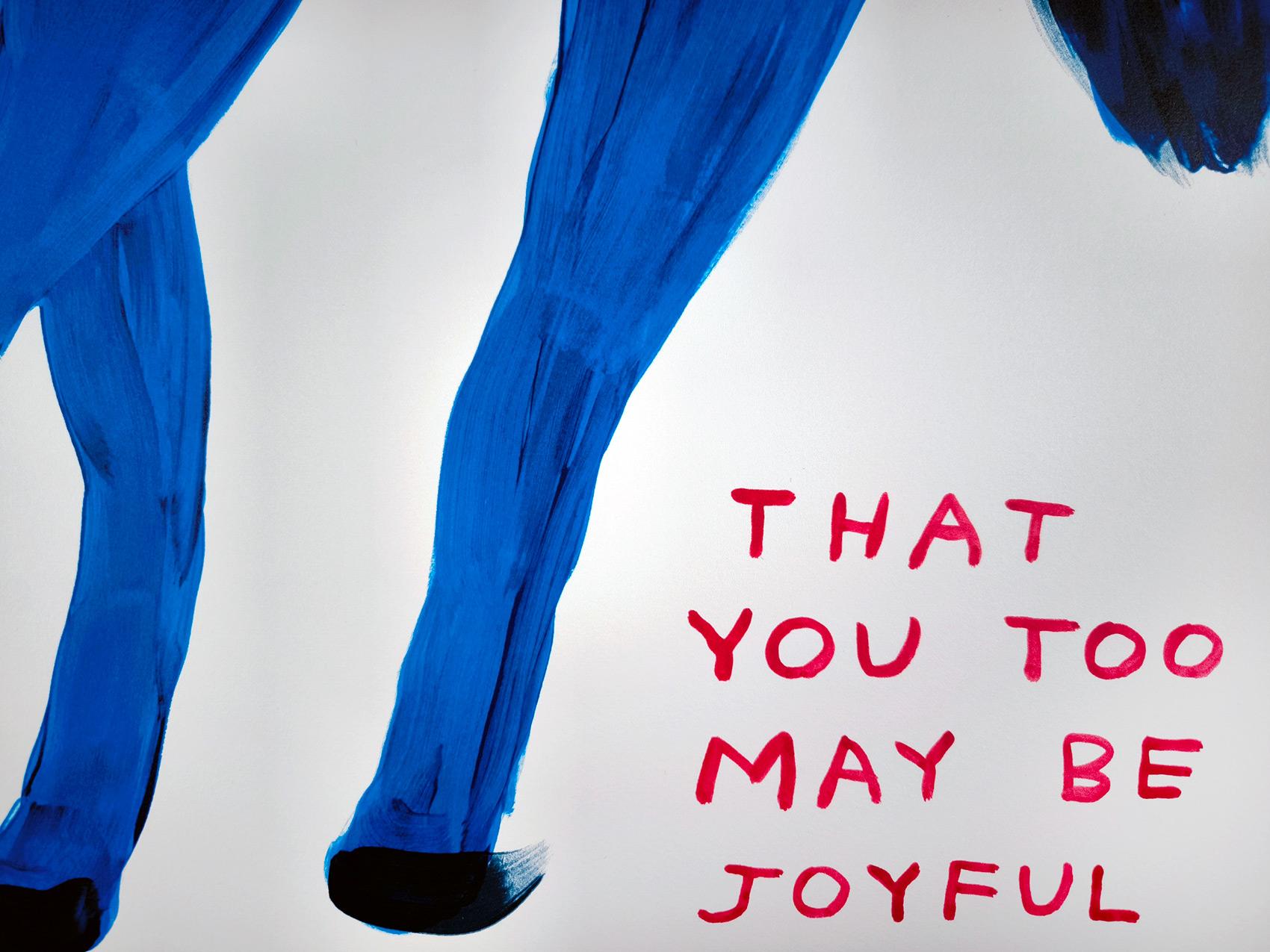 DAVID SHRIGLEY - WITNESS MY JOY Modern Design Figurative British Artist Blue For Sale 3