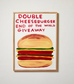 Double Cheeseburger End of the World Giveaway -- Screen Print, Food, by Shrigley