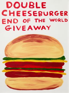 Double Cheeseburger End of the World Giveaway -- Screen Print, Food, by Shrigley