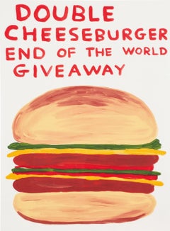 Double Cheeseburger End of the World Giveaway -- Screen Print, Food, by Shrigley