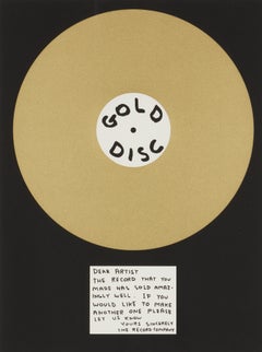Gold Disk -- Print, Screen Print, Text Art by David Shrigley