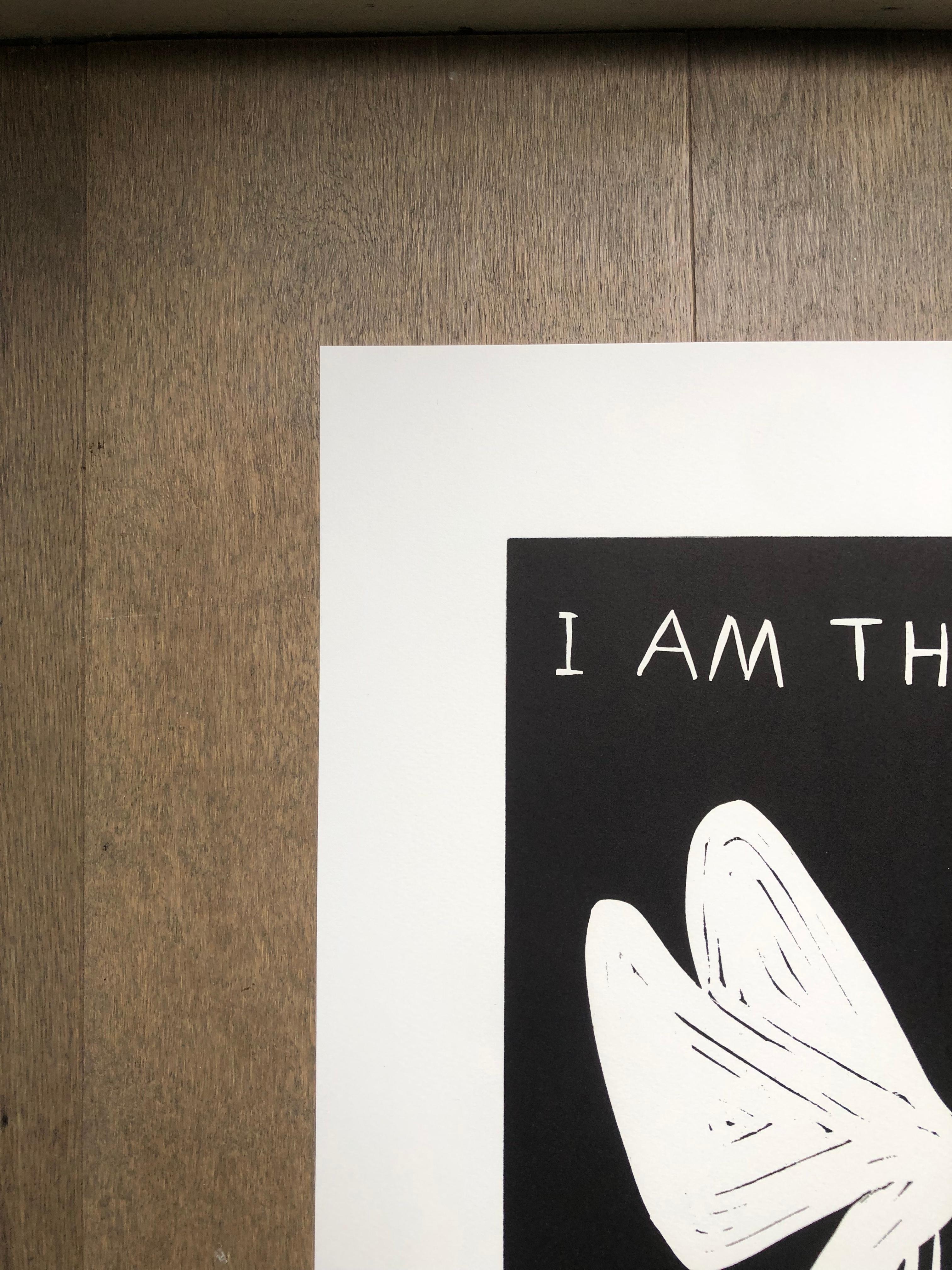 Ich bin der Mutterleib, du bist die Flamme (Beige), Print, von David Shrigley
