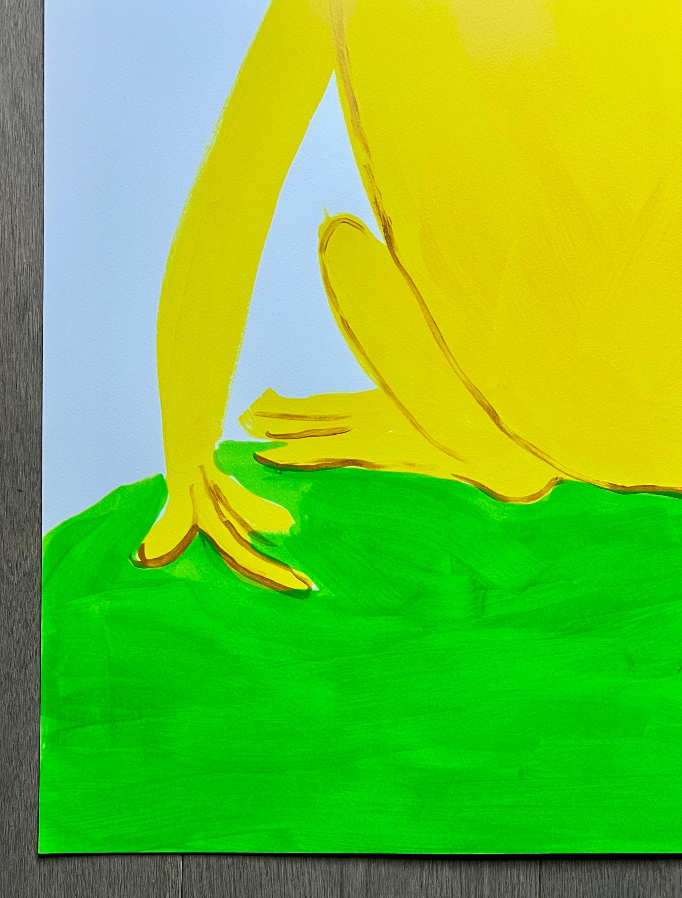 I am Very Beautiful, But I Am Also Obliged To Tell You I Am Poisonous - Yellow Animal Print by David Shrigley