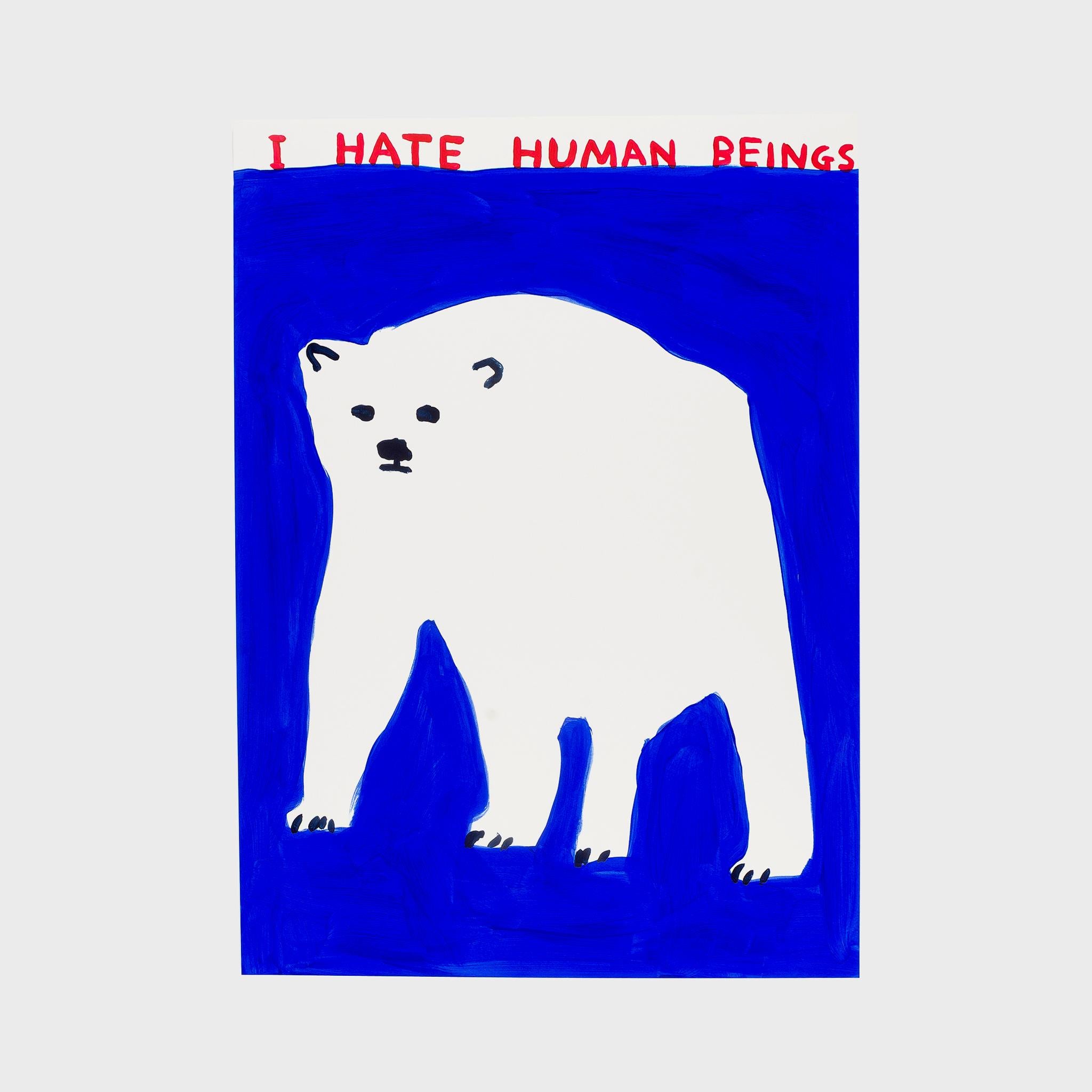 David Shrigley Animal Print – Ich hasse die Menschen