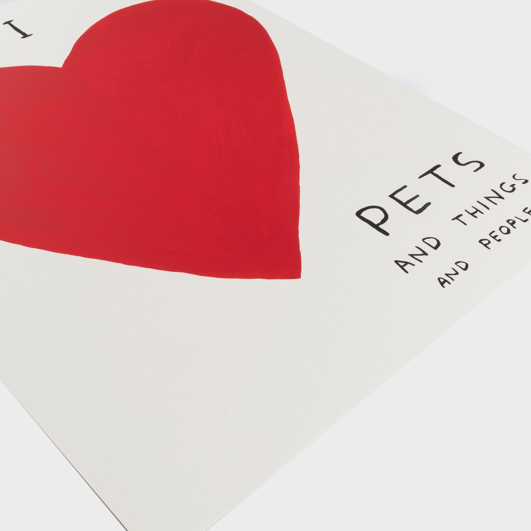 Ich liebe... – Print von David Shrigley