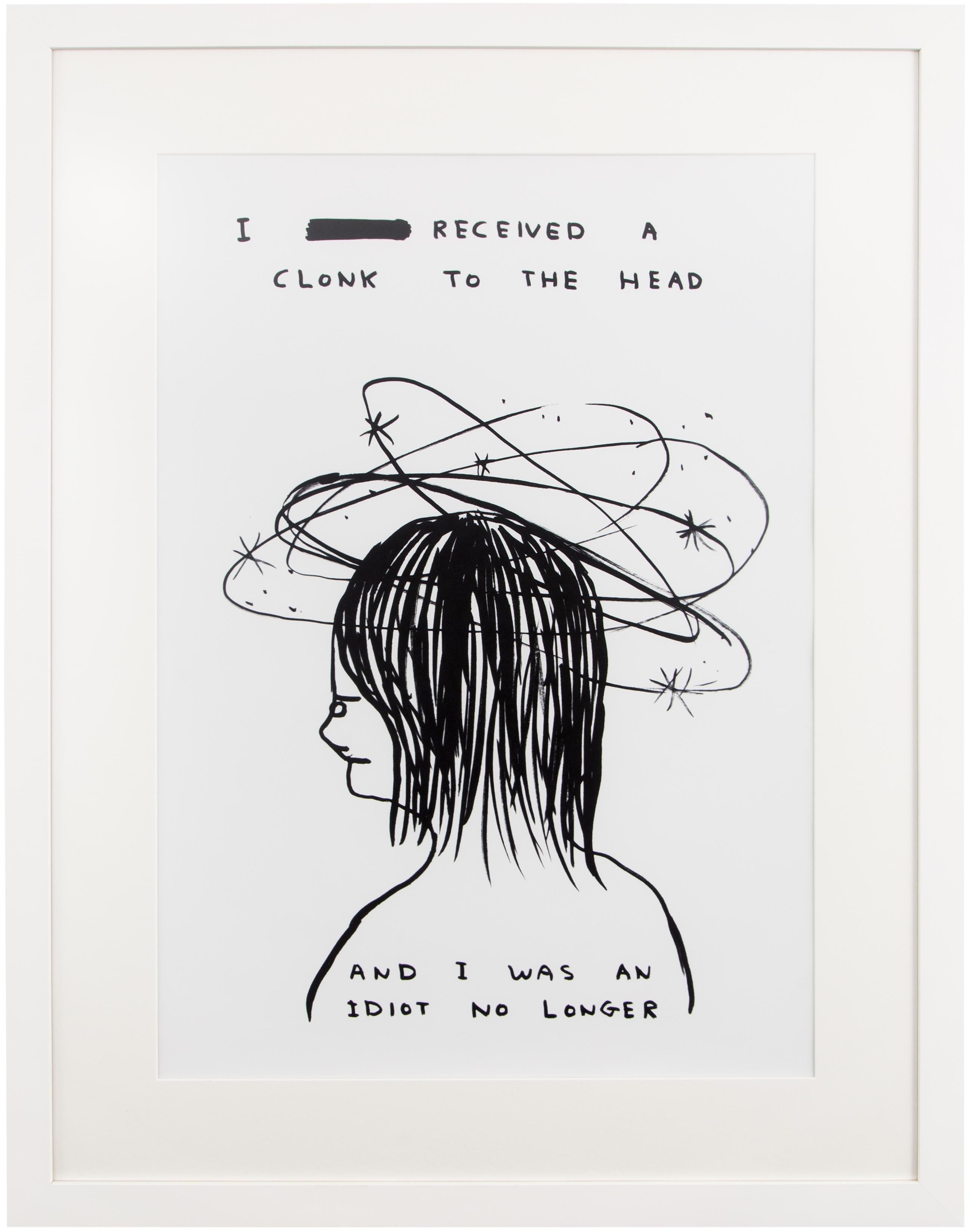 I Received A Clonk To The Head - Print by David Shrigley