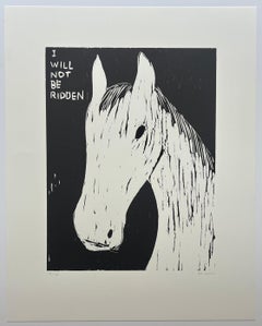 Signed Woodcut Print: I Will Not Be Ridden, Edition 18/30