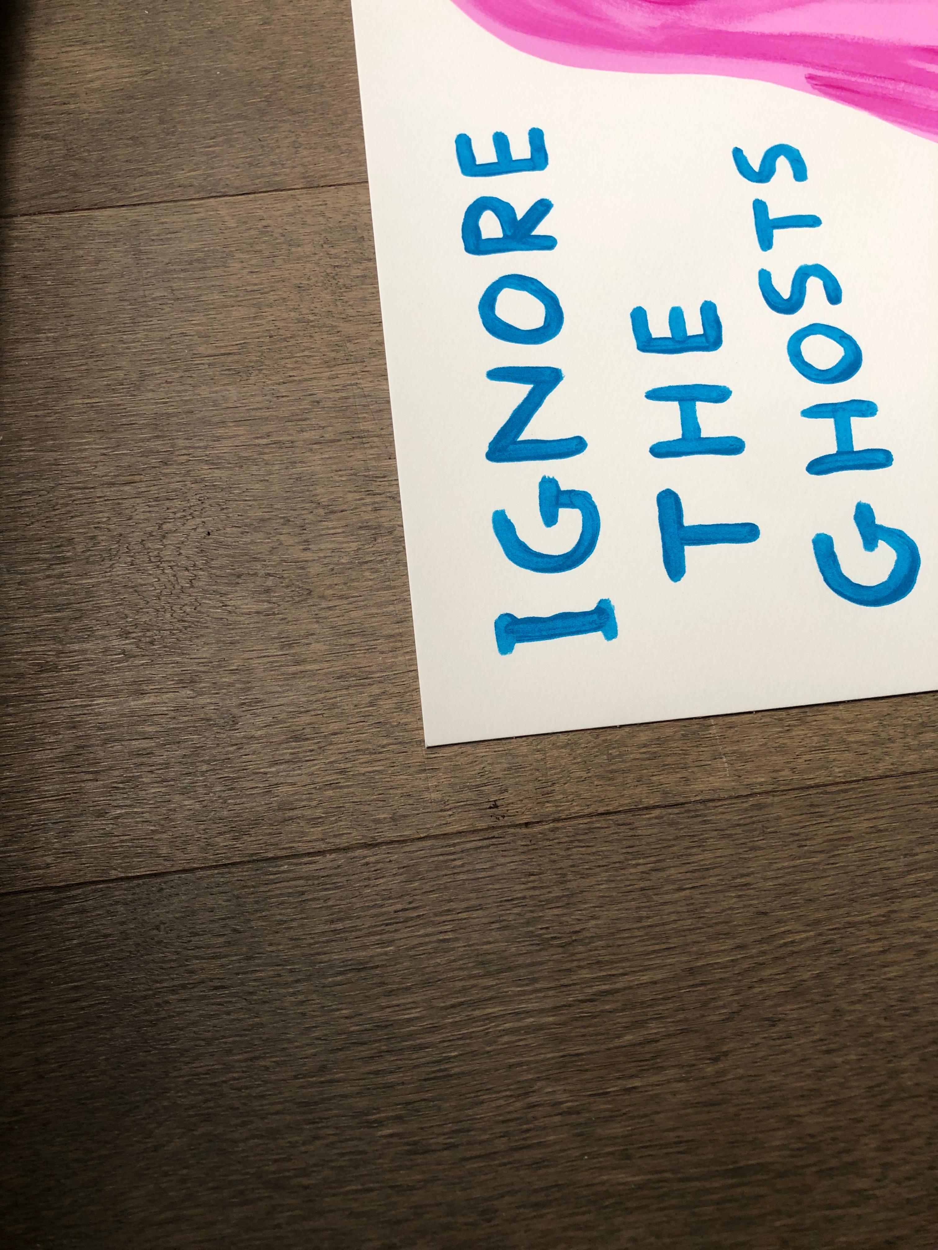 Ignore the Ghosts - Contemporary Print by David Shrigley