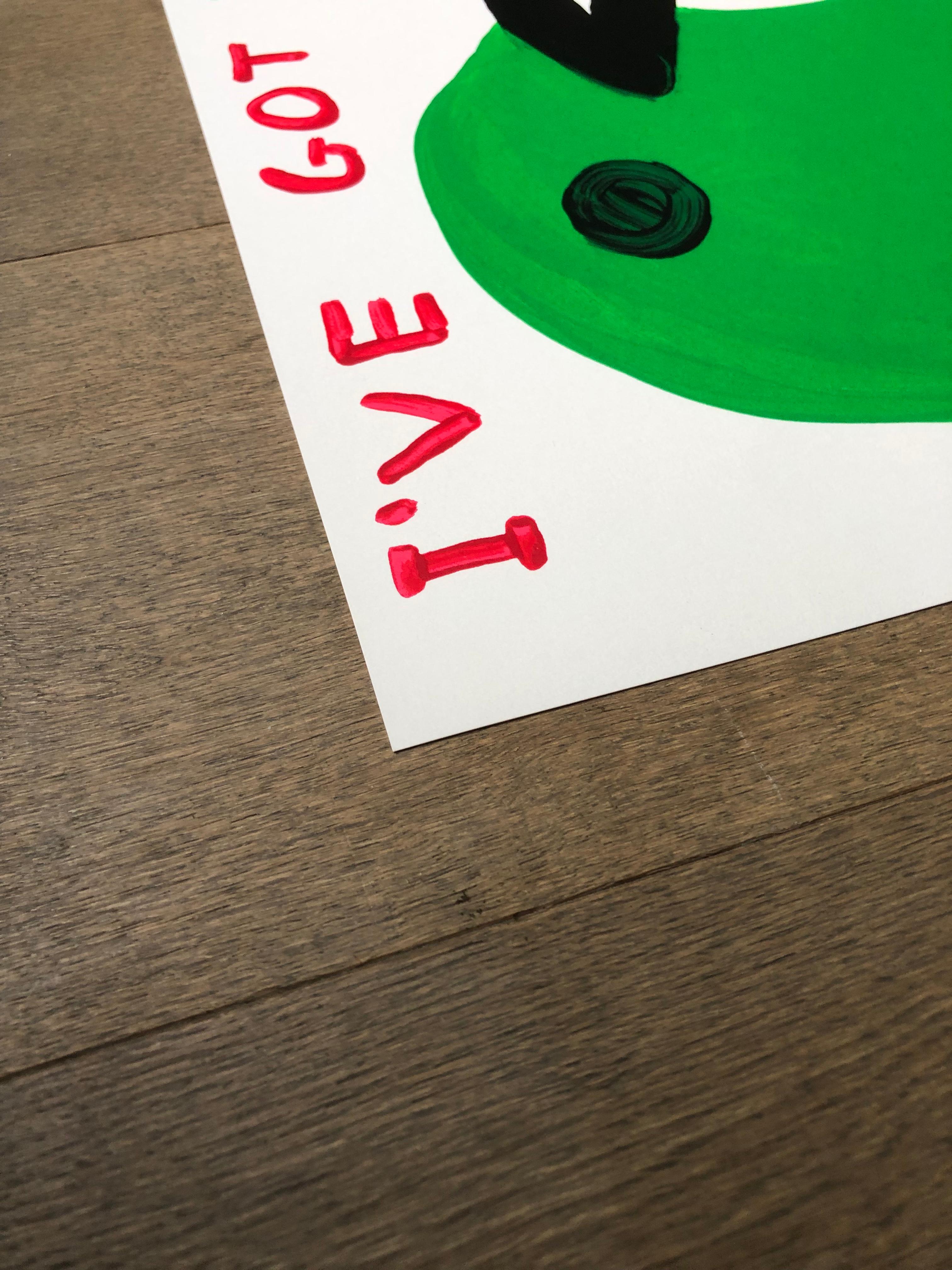 Serigrafia a colori
76 x 56 cm
Edizione 34 di 125

pubblicato da DDT, viene fornito con COA

David Shrigley è noto per i suoi disegni, le sue animazioni e le sue sculture dal carattere distintivo e dall'umorismo cupo. Nato nel 1968, il lavoro di