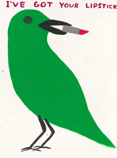I’ve Got Your Lipstick -- Print, Animal, Bird, Text Art by David Shrigley