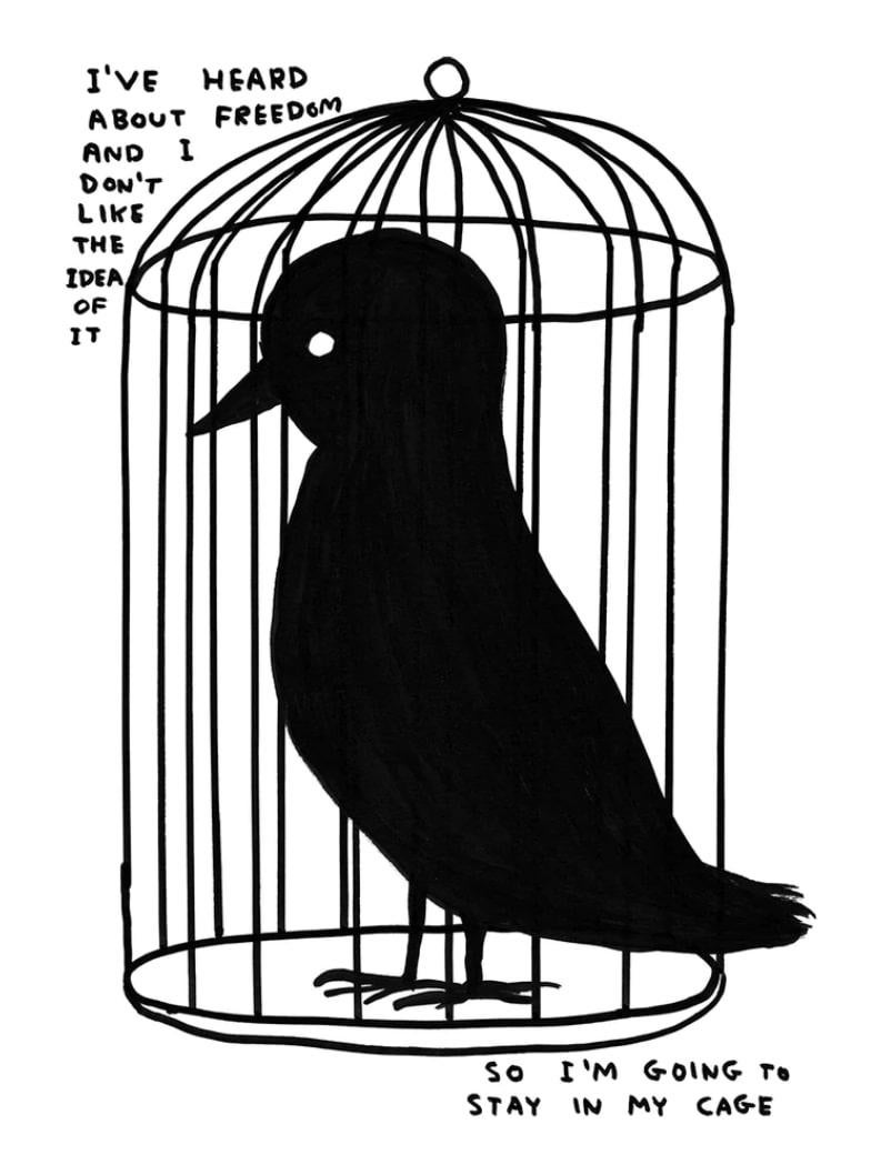 David Shrigley Animal Print - I've heard about freedom