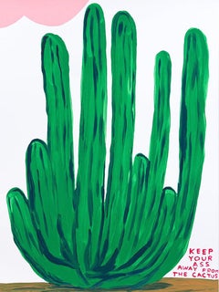 Keep Your Ass Away From The Cactus -- Serigrafía, Flores, Texto Arte de Shrigley