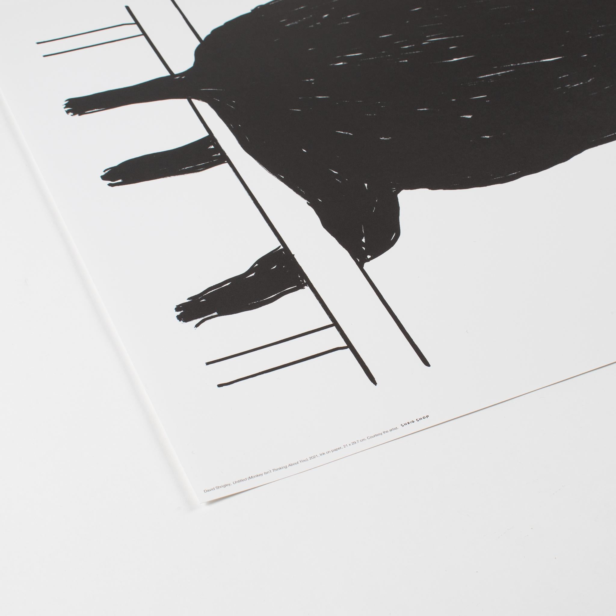 Monkey Isn't Thinking About You - Print by David Shrigley