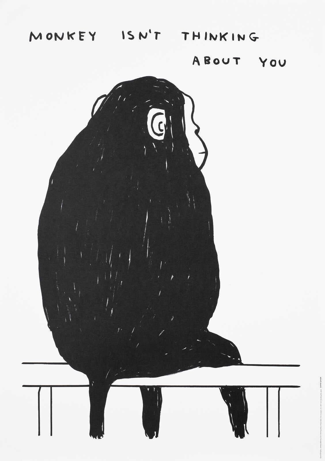 David Shrigley Print - Monkey Isn't Thinking About You