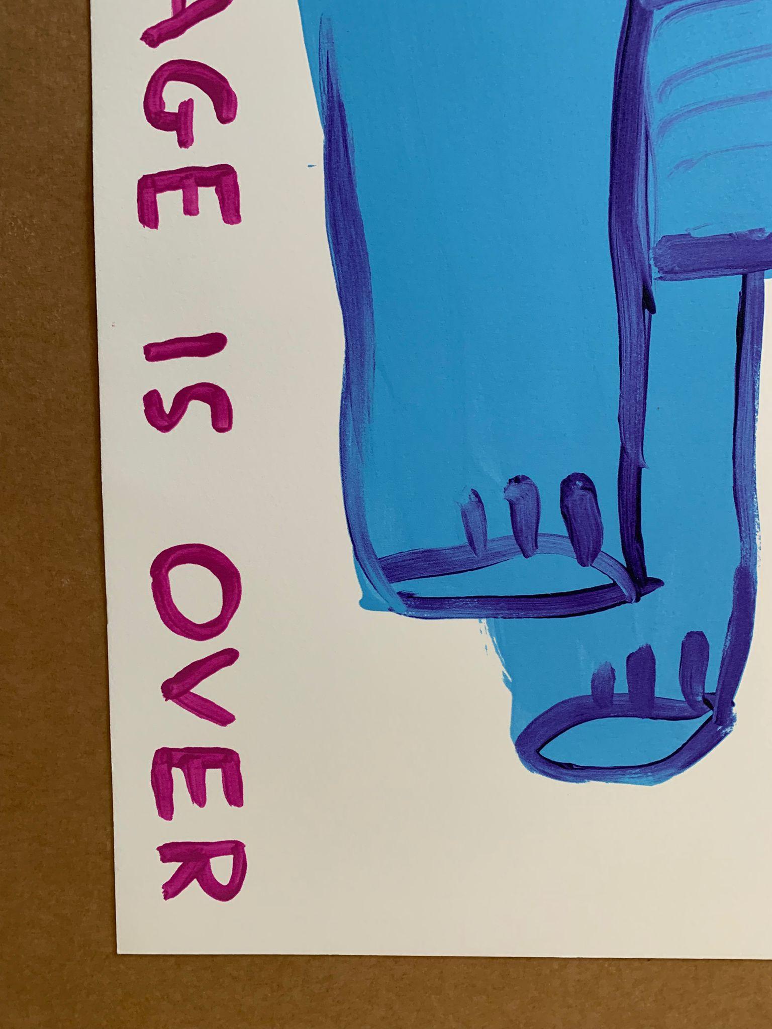 David Shrigley, My Rampage is Over, 2019

21 Colour Screenprint with Varnish Overlay on Somerset Satin Tub Sized 410gsm Paper 
29 1/2 × 22 in (76 × 56 cm) 
Edition of 125 
Hand-signed and numbered  

The seller can only provide the specific edition