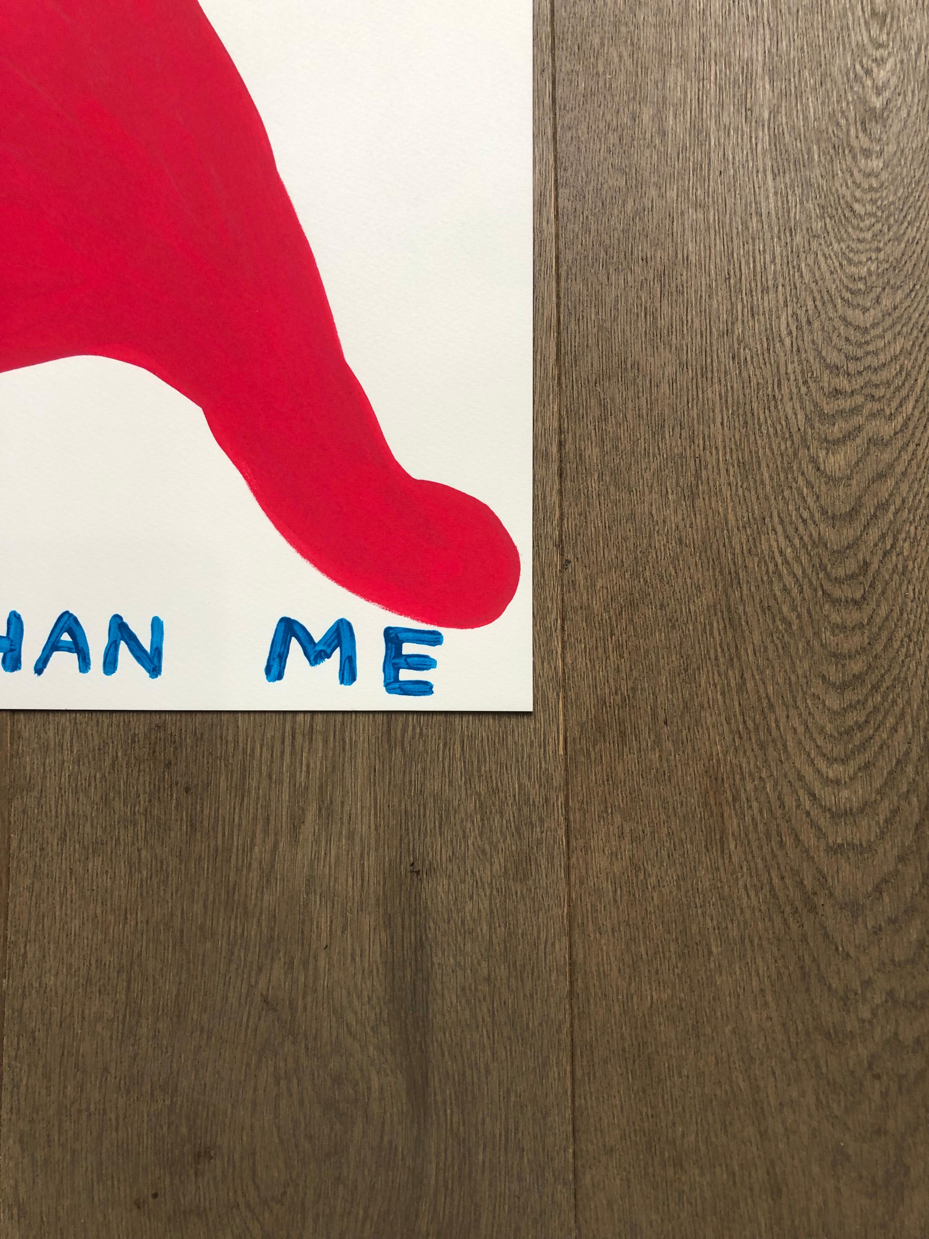 No One is Happier than Me - Red Animal Print by David Shrigley