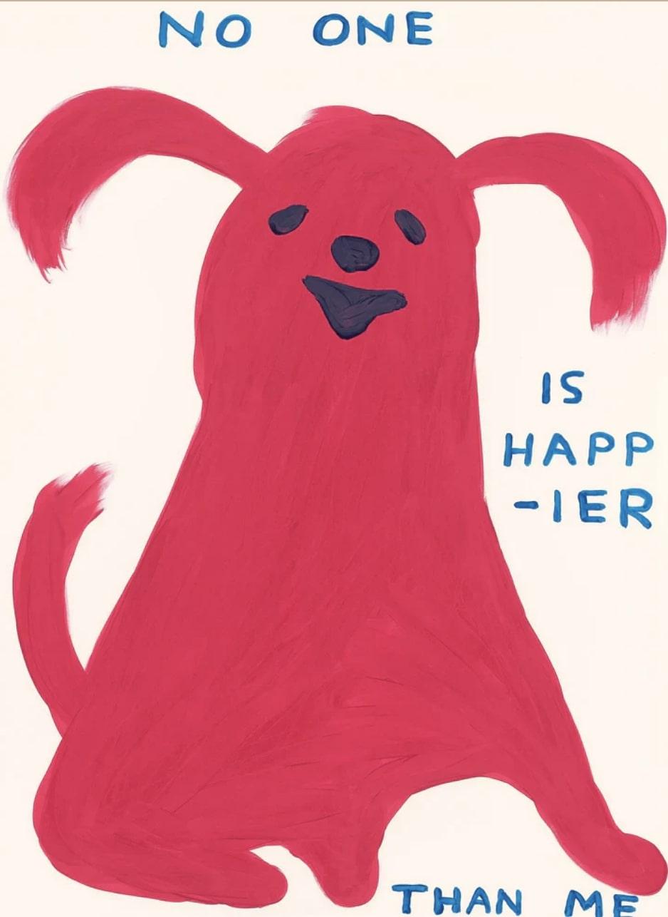 David Shrigley Nude Print - No One Is Happier Than Me