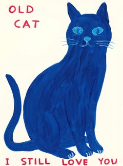 Old Cat -- Print, Screen Print, Animal, Cat, Text Art by David Shrigley