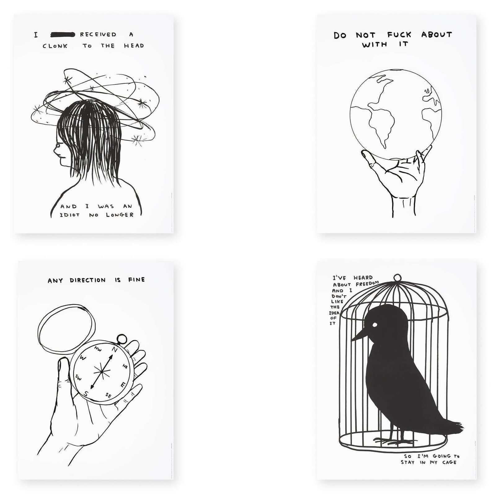 David Shrigley Print - Set of 4 limited edition prints