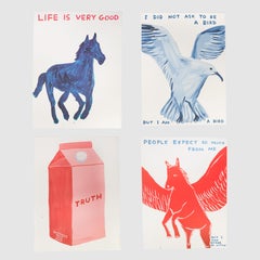 Set of four posters (People expect so much from me, Life is very good, I did not