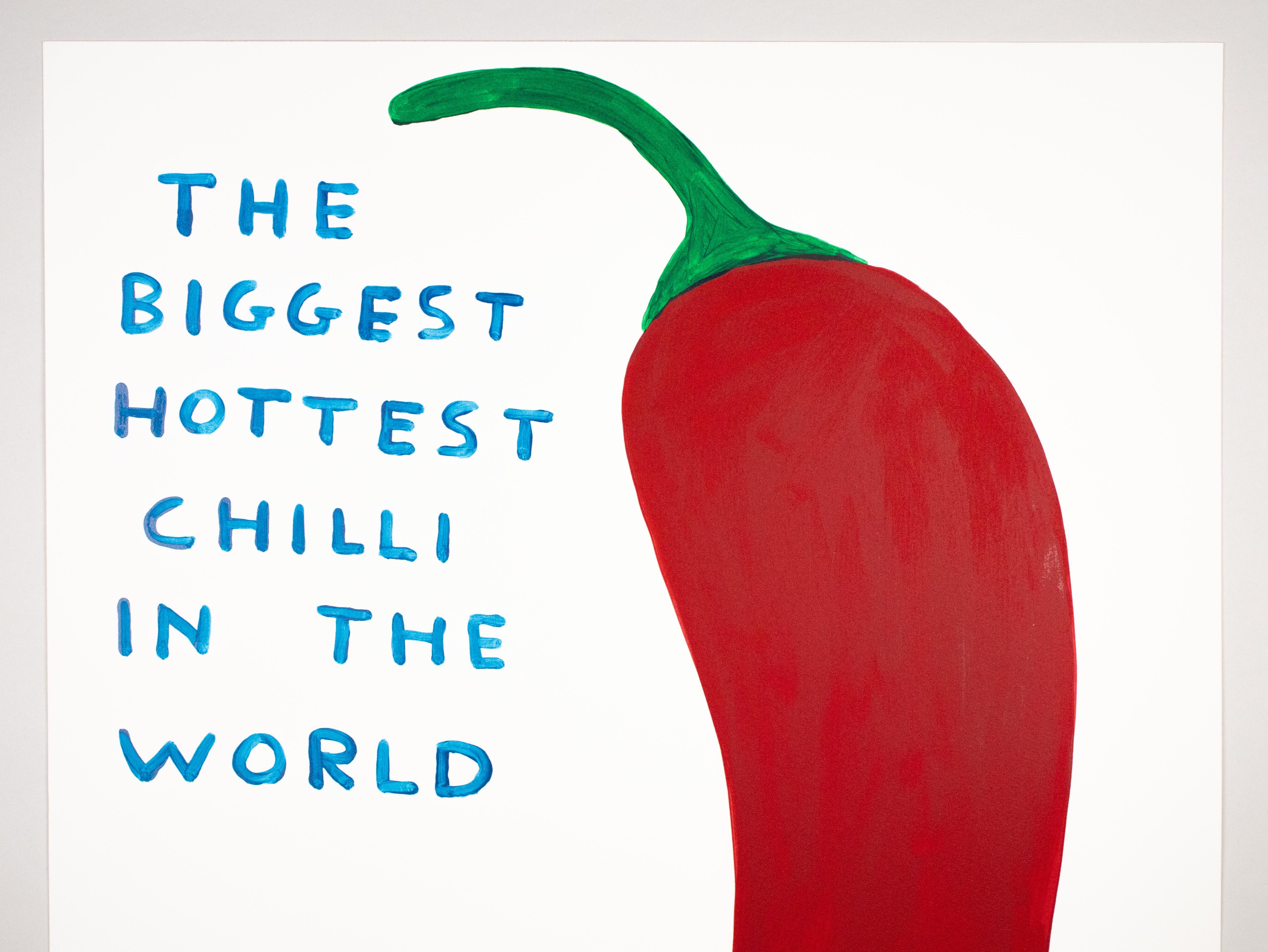The Biggest Hottest Chilli in the World – Original signierter Siebdruck – 45/125 im Angebot 2