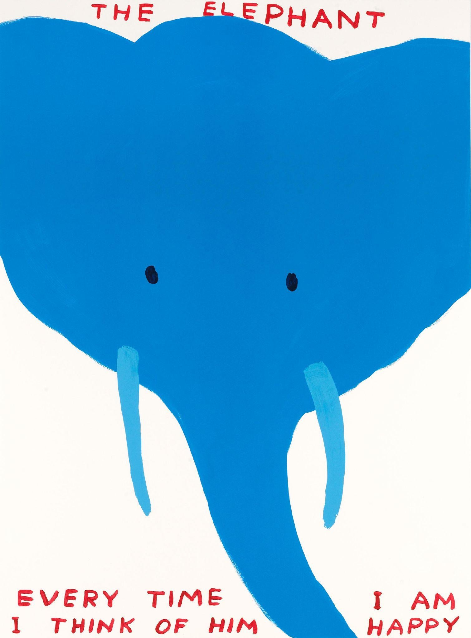  "The Elephant" 2023 Original Hand Signed Screen-print from edition of 125 - Print by David Shrigley