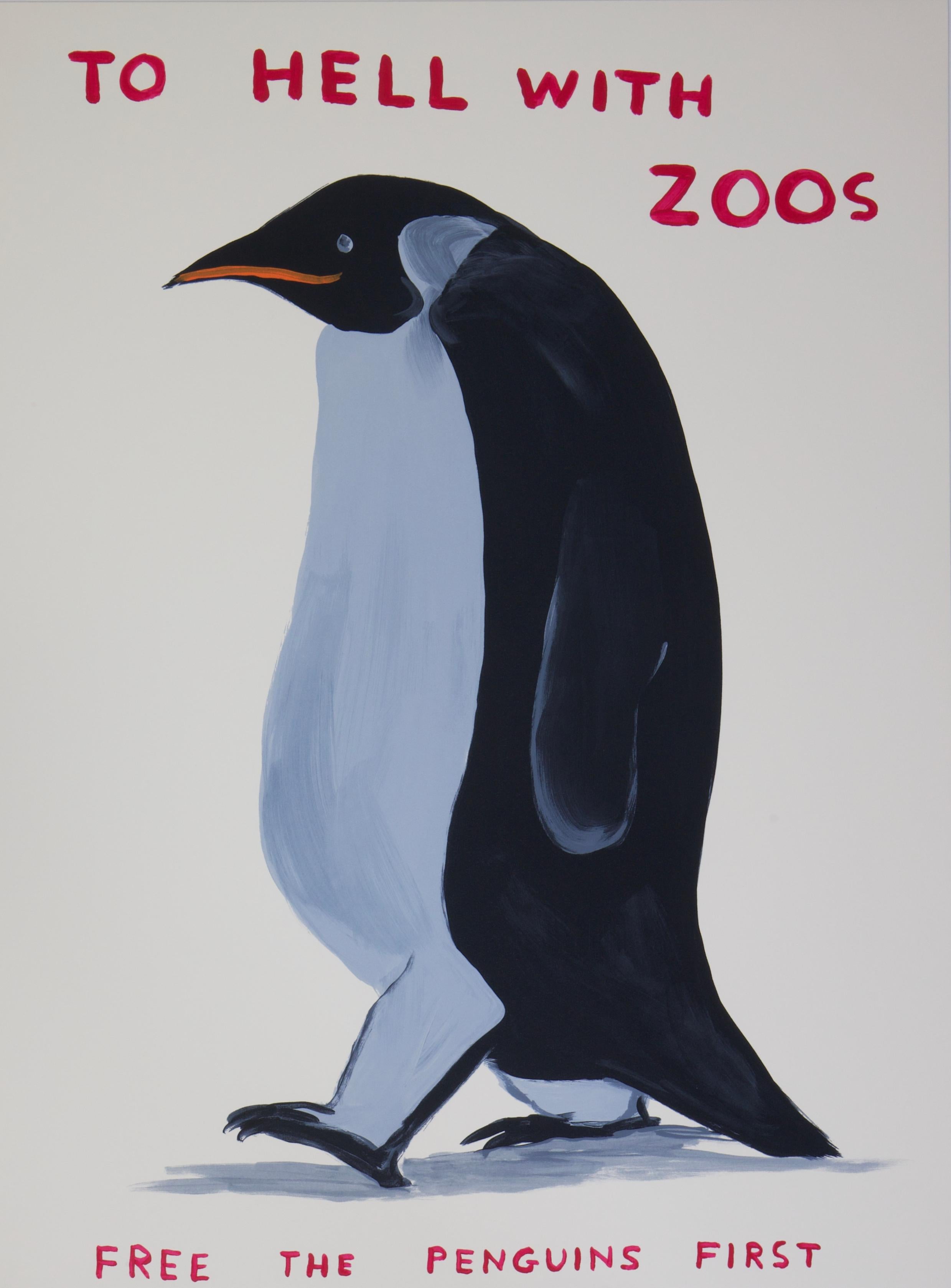 To Hell With Zoos - Print by David Shrigley