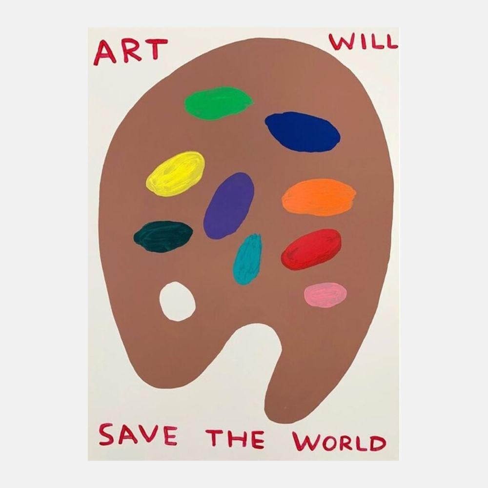 David Shrigley Print - Untitled (Art Will Save the World)