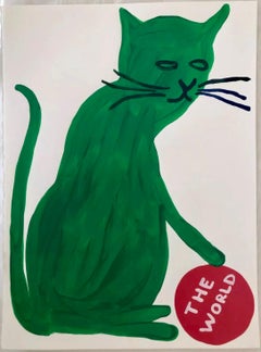 Untitled (Cat) - The World, Text Art by David Shrigley 2019