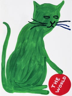 Senza Titolo (Gatto) - Il Mondo, Testo d'Arte di David Shrigley 2019