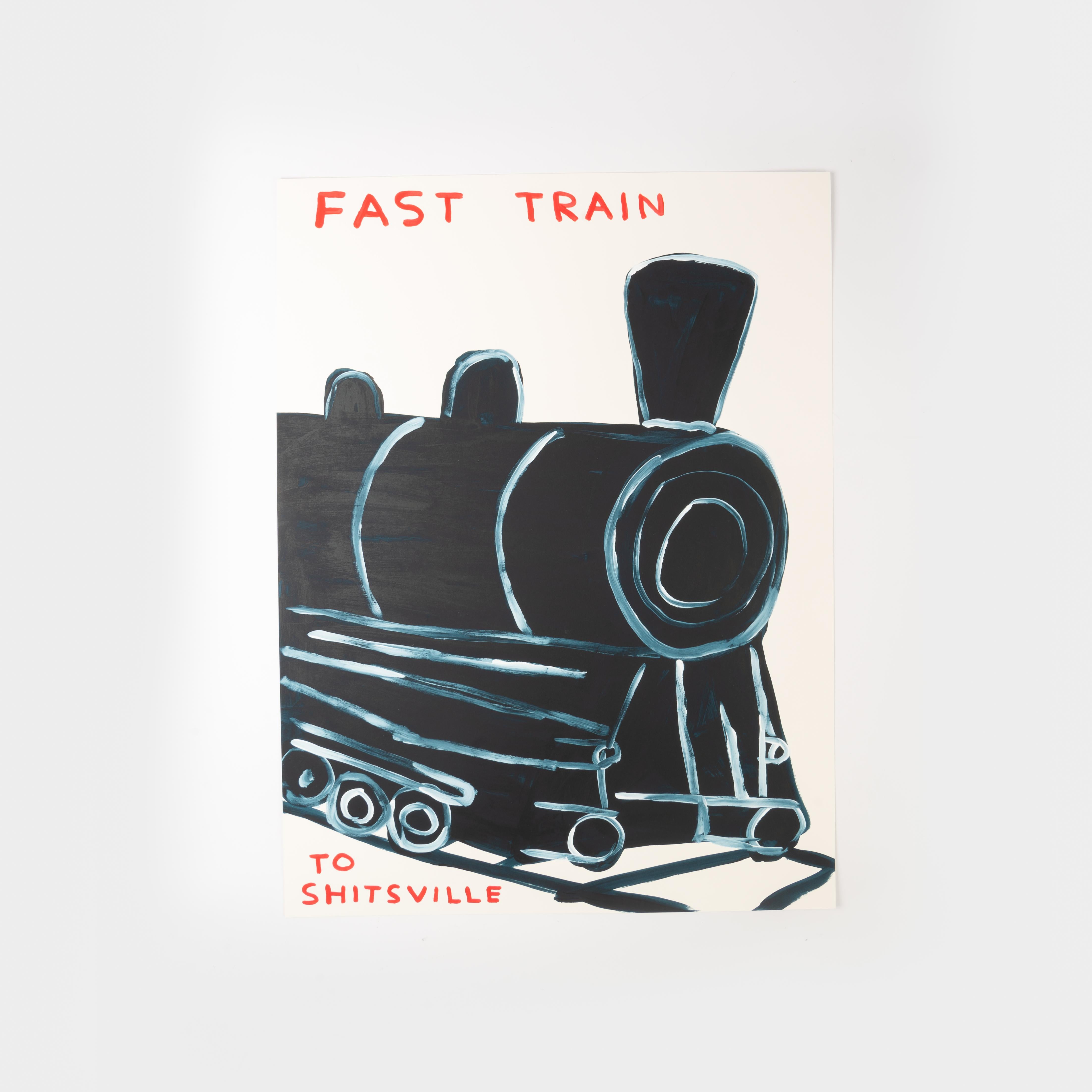 Senza titolo (Fast Train To Shitsville) - Print di David Shrigley
