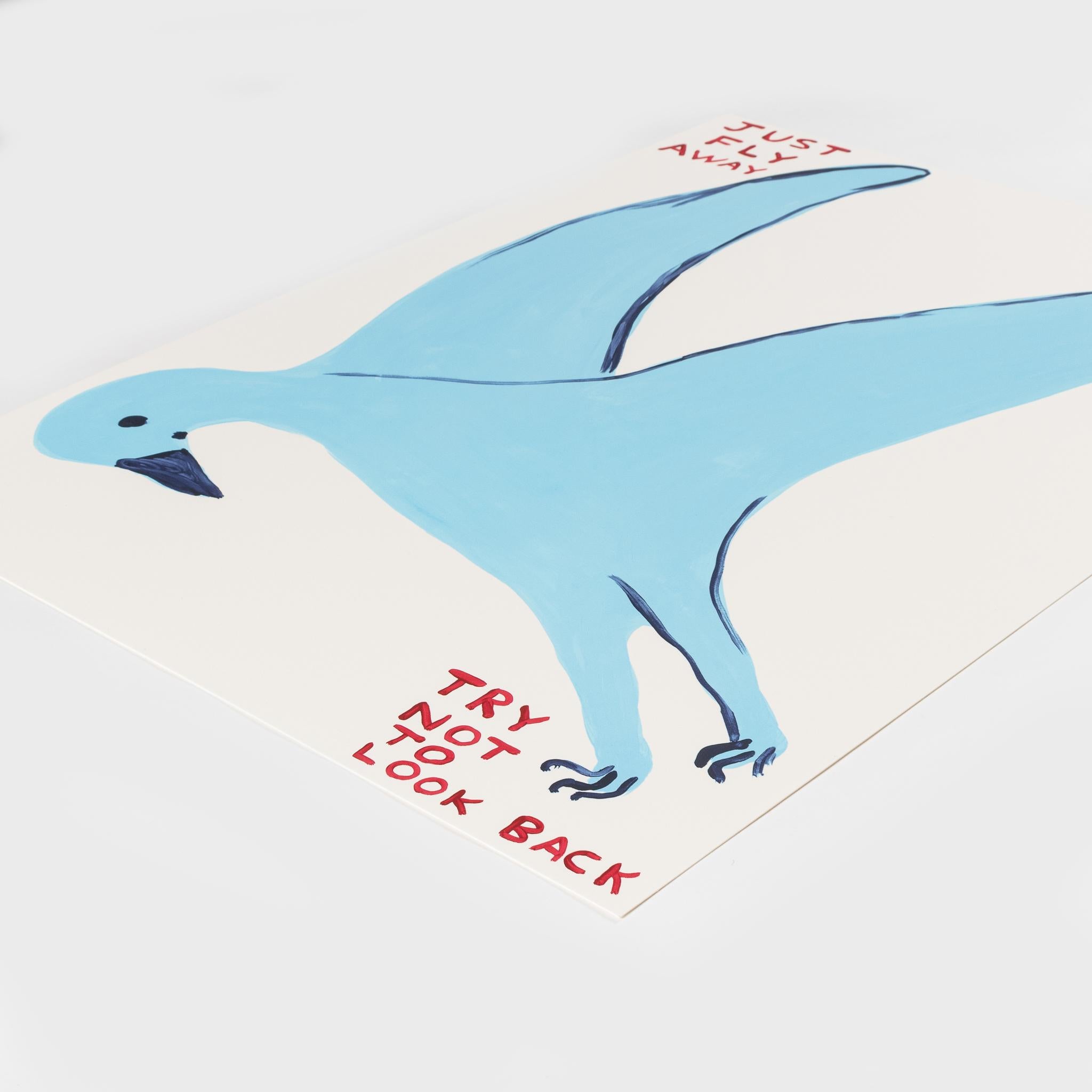 Untitled (Just Fly Away, Try Not To Look Back) - Contemporary Print by David Shrigley