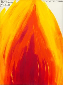 Untitled -- Screen Print, Fire, Text Art by David Shrigley