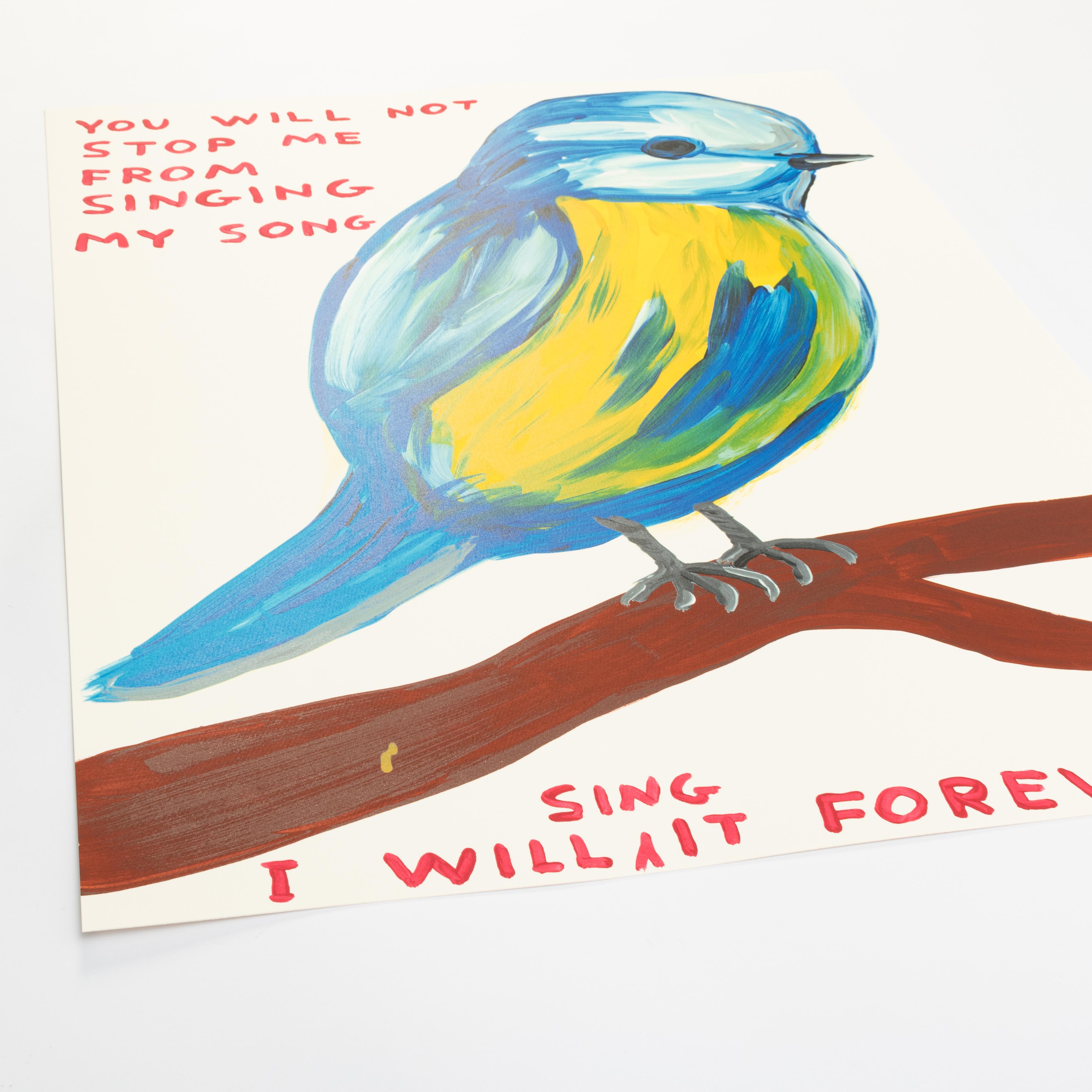Tu ne m'empêcheras pas de chanter ma chanson - Gris Animal Print par David Shrigley
