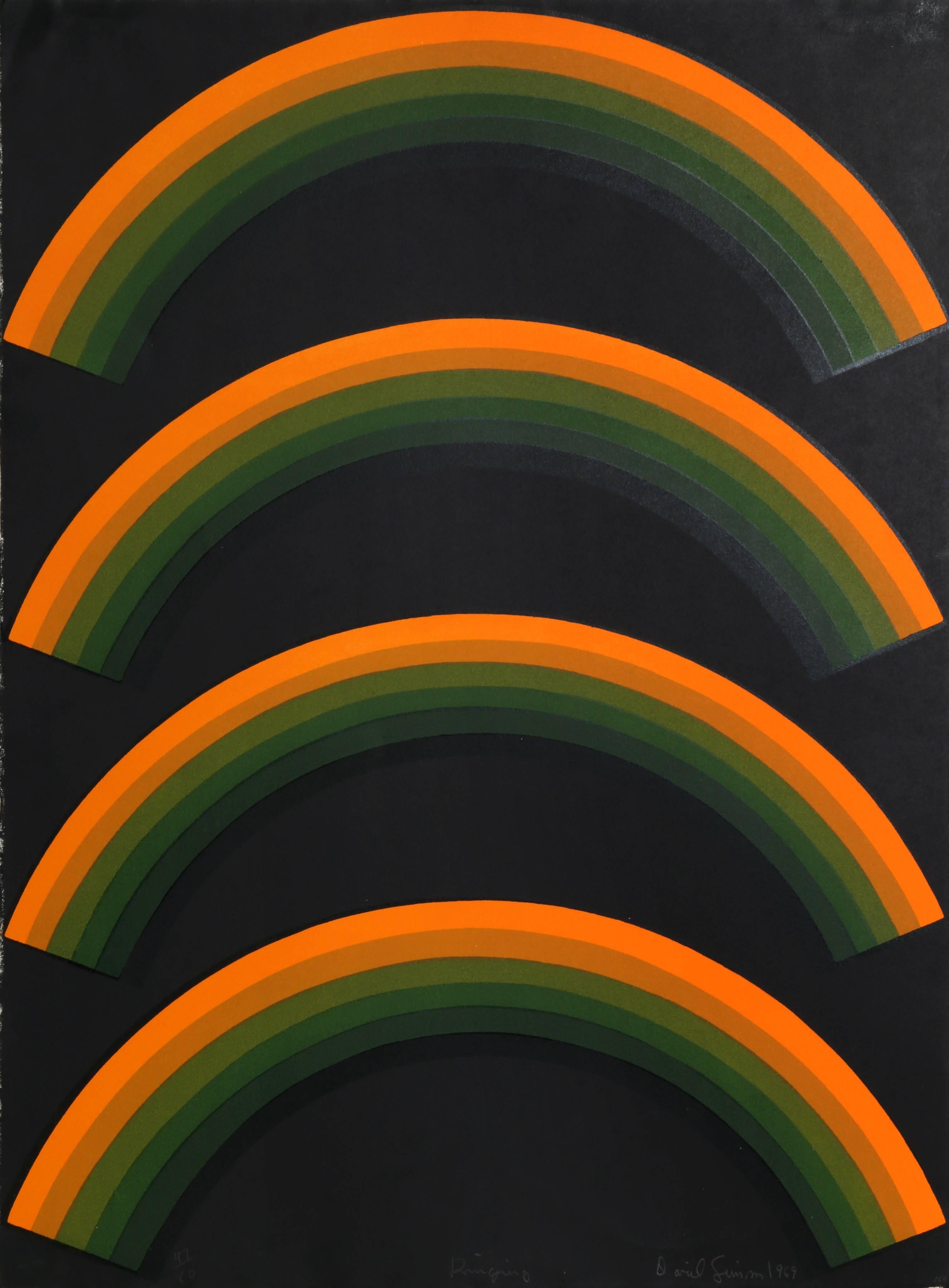 Künstler: David Simpson
Titel: Ringling
Jahr: ca. 1969
Medium: Serigraphie, signiert und nummeriert mit Bleistift
Auflage: 80
Größe: 30 x 22,5 Zoll